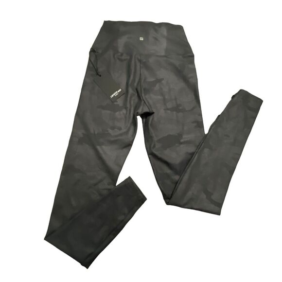 Lanston Sports Women yoga leggings sports fitness pants Black/Gray Camo  XS - Picture 1 of 9